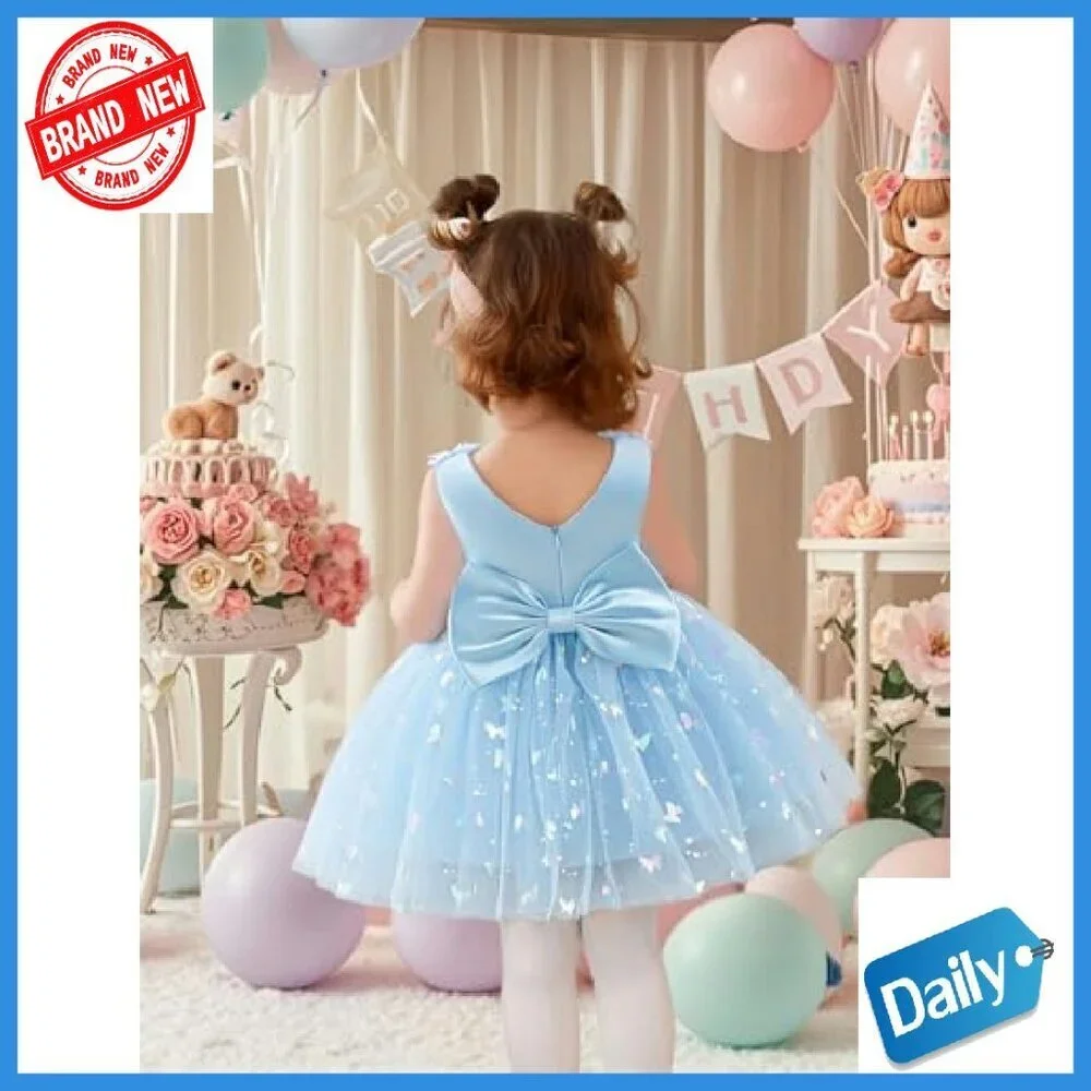 Sparkly Tulle Butterfly Princess Dress Tutu Party Dress Girls 12M-5Y